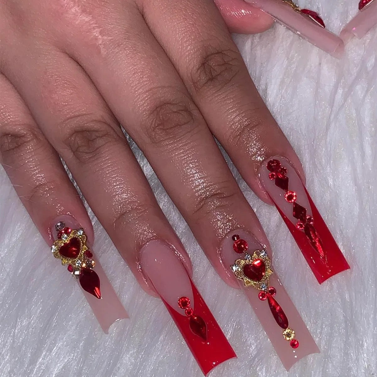 Ruby Square Nails